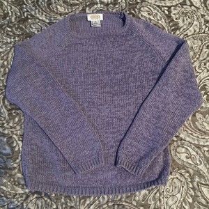 Talbots Petites Lavender Tight Knit Cotton Blend Sweater Size M